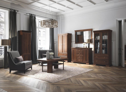 Garnitur Vitrine Kommode 4tlg. Holz Möbel Regal Wohnzimmer Wohnwand Set Gruppe